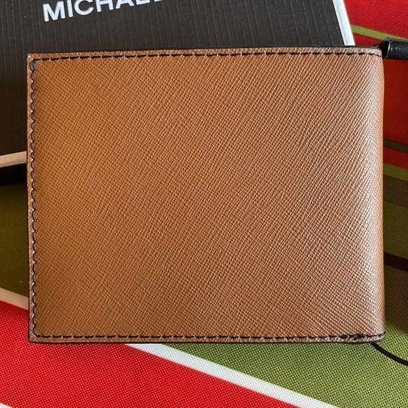Brand New Michael Kors Genuine Leather Slim Billfold Andy Luggage Mens Wallet - Picture 5 of 12